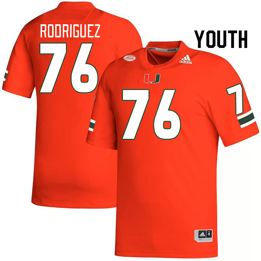 Youth #76 Ryan Rodriguez Miami Hurricanes College Football Jerseys Stitched-Orange